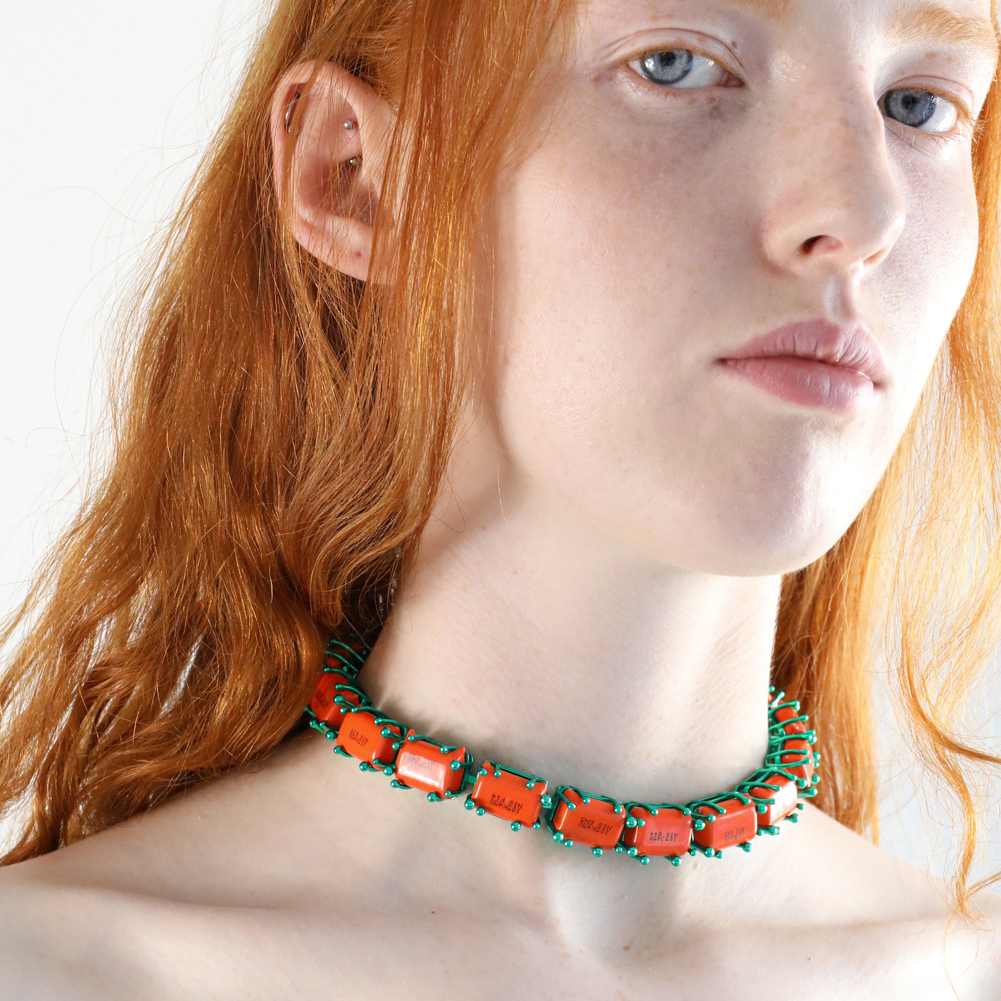 Gazing Chunky Choker Necklace with Recycled Silver